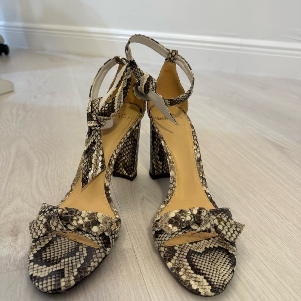 Alexandre Birman Clarita Snake
Bow Ankle Strap Block Heels 38 1/2 - Picture 4 of 5